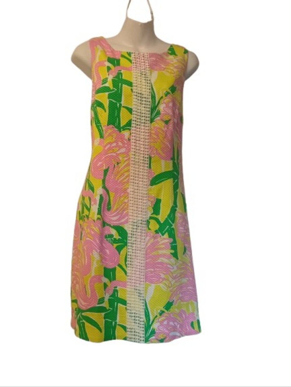 Lilly Pulitzer Fan Dance Shift Flamingo Dress Size: L (see measurements)